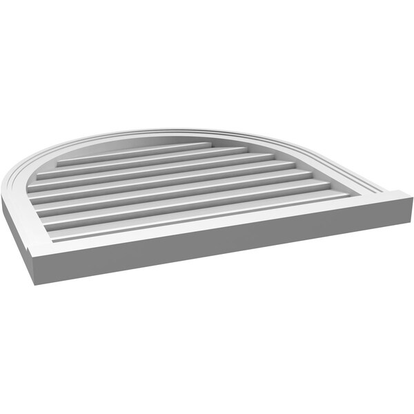 Ekena Millwork Round Top Surface Mount PVC Gable Vent: Functional, w/ 2"W x 2"P Brickmould Sill Frame, 28"W x 26"H - GVPRT28X2603SF