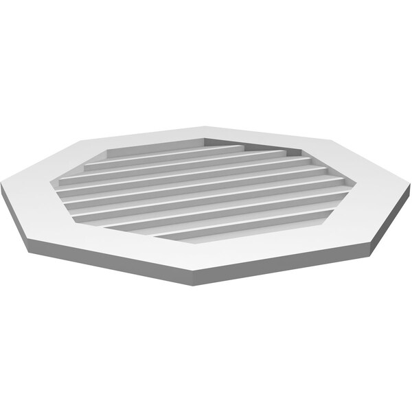 Ekena Millwork Octagonal Surface Mount PVC Gable Vent: Non-Functional, w/ 3-1/2"W x 1"P Standard Frame, 28"W x 28"H - GVPOC28X2801SN