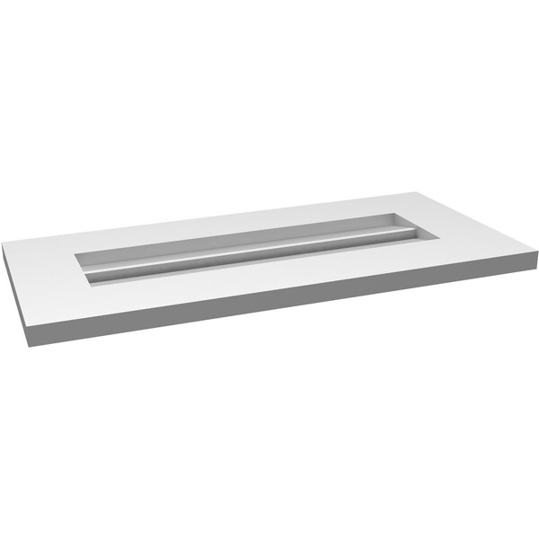 Ekena Millwork Vertical Surface Mount PVC Gable Vent: Functional, w/ 3-1/2"W x 1"P Standard Frame, 26"W x 12"H - GVPVE26X1201SF
