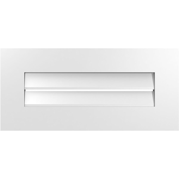 Ekena Millwork Vertical Surface Mount PVC Gable Vent: Functional, w/ 3-1/2"W x 1"P Standard Frame, 26"W x 12"H - GVPVE26X1201SF