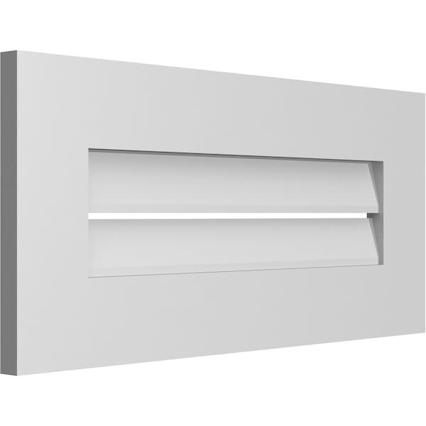 Ekena Millwork Vertical Surface Mount PVC Gable Vent: Functional, w/ 3-1/2"W x 1"P Standard Frame, 26"W x 12"H - GVPVE26X1201SF