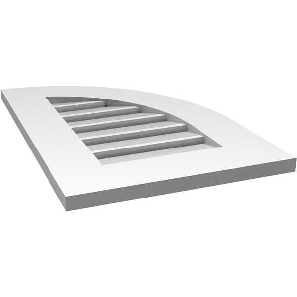Ekena Millwork Quarter Round Top Right Surface Mount PVC Gable Vent w/ 3-1/2"W x 1"P Standard Frame, 16"W x 24"H - GVPQR16X2401SF
