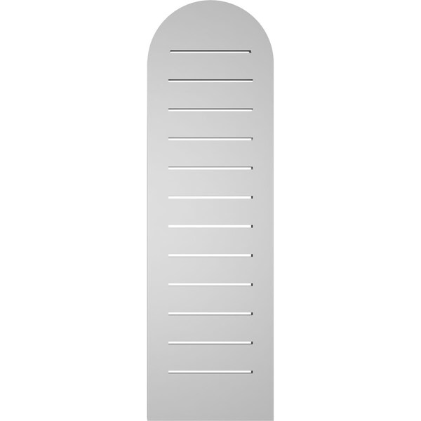 Ekena Millwork Round Top Surface Mount PVC Gable Vent: Functional, w/ 2"W x 1-1/2"P Brickmould Frame, 12"W x 40"H - GVPRT12X4002SF