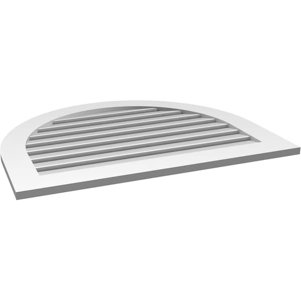 Ekena Millwork Round Top Surface Mount PVC Gable Vent: Functional, w/ 3-1/2"W x 1"P Standard Frame, 38"W x 30"H - GVPRT38X3001SF