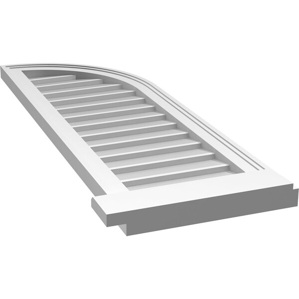 Ekena Millwork Quarter Round Top Right Surface Mount PVC Gable Vent w/ 2"W x 2"P Brickmould Sill Frame, 14"W x 42"H - GVPQR14X4203SN