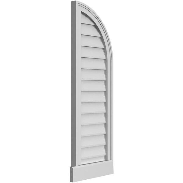 Ekena Millwork Quarter Round Top Right Surface Mount PVC Gable Vent w/ 2"W x 2"P Brickmould Sill Frame, 14"W x 42"H - GVPQR14X4203SN