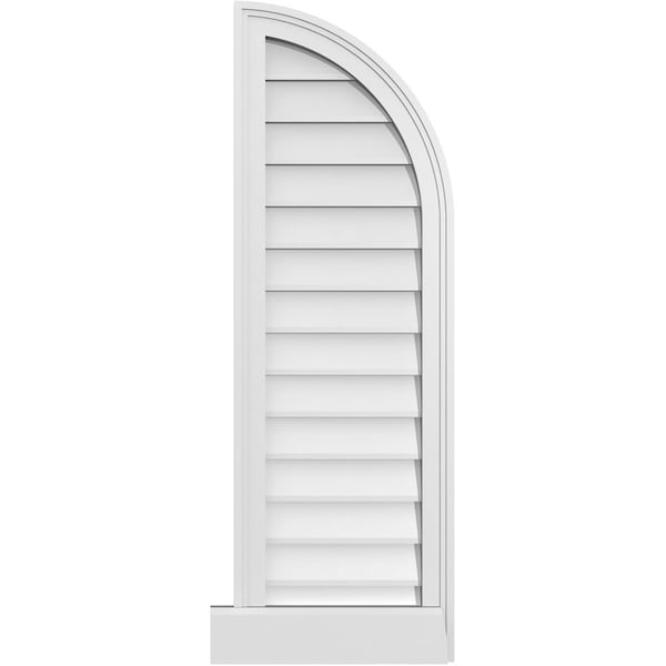 Ekena Millwork Quarter Round Top Right Surface Mount PVC Gable Vent w/ 2"W x 2"P Brickmould Sill Frame, 14"W x 42"H - GVPQR14X4203SN