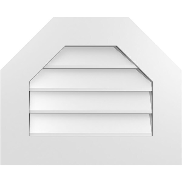Ekena Millwork Octagonal Top Surface Mount PVC Gable Vent w/ 3-1/2"W x 1"P Standard Frame, 22"W x 18"H - GVPOT22X1801SN