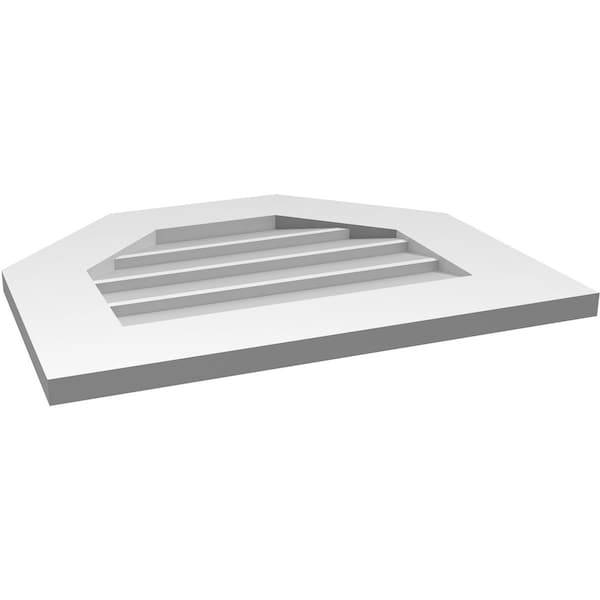 Ekena Millwork Octagonal Top Surface Mount PVC Gable Vent w/ 3-1/2"W x 1"P Standard Frame, 22"W x 18"H - GVPOT22X1801SN