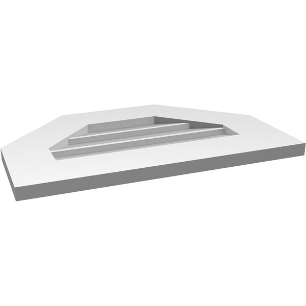 Ekena Millwork Octagonal Top Surface Mount PVC Gable Vent w/ 3-1/2"W x 1"P Standard Frame, 22"W x 14"H - GVPOT22X1401SN