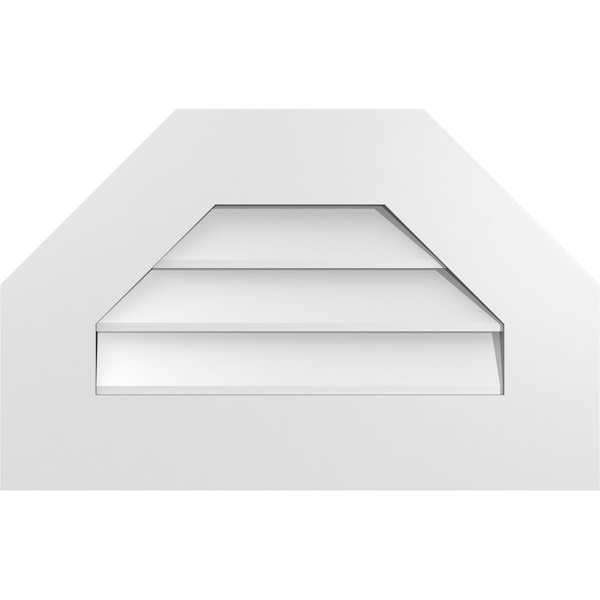 Ekena Millwork Octagonal Top Surface Mount PVC Gable Vent w/ 3-1/2"W x 1"P Standard Frame, 22"W x 14"H - GVPOT22X1401SN