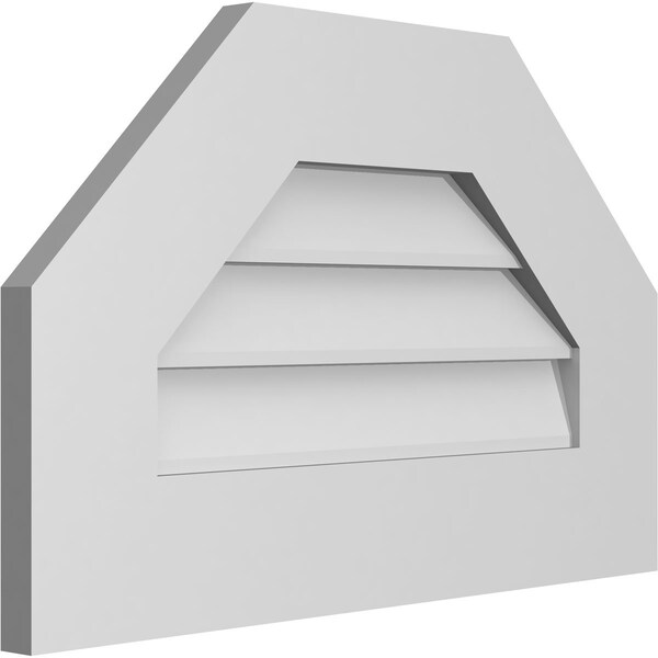 Ekena Millwork Octagonal Top Surface Mount PVC Gable Vent w/ 3-1/2"W x 1"P Standard Frame, 22"W x 14"H - GVPOT22X1401SN
