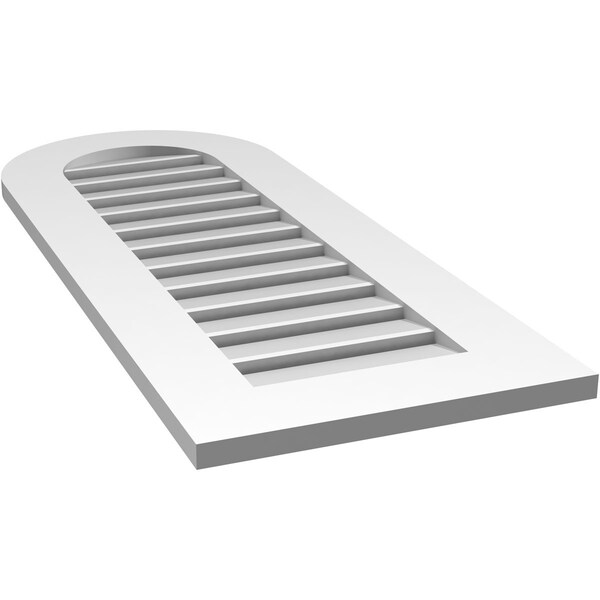 Ekena Millwork Round Top Surface Mount PVC Gable Vent: Functional, w/ 3-1/2"W x 1"P Standard Frame, 16"W x 40"H - GVPRT16X4001SF