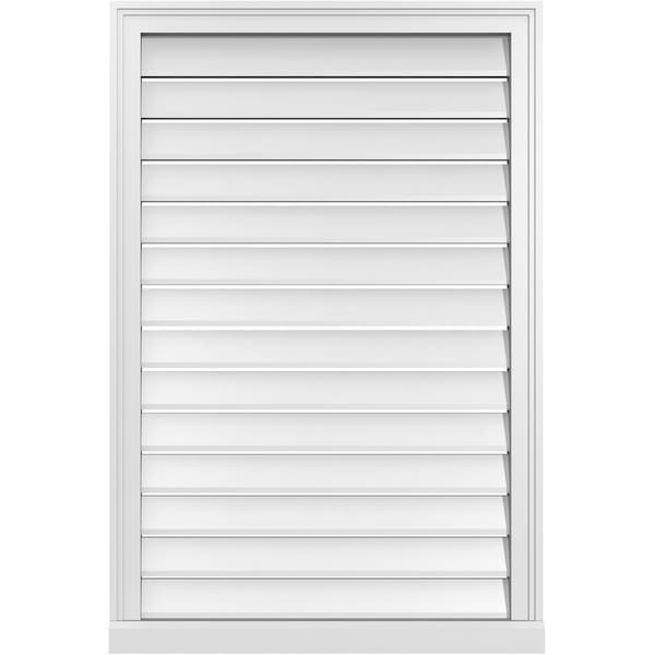 Ekena Millwork Vertical Surface Mount PVC Gable Vent: Functional, w/ 2"W x 2"P Brickmould Sill Frame, 28"W x 42"H - GVPVE28X4203SF