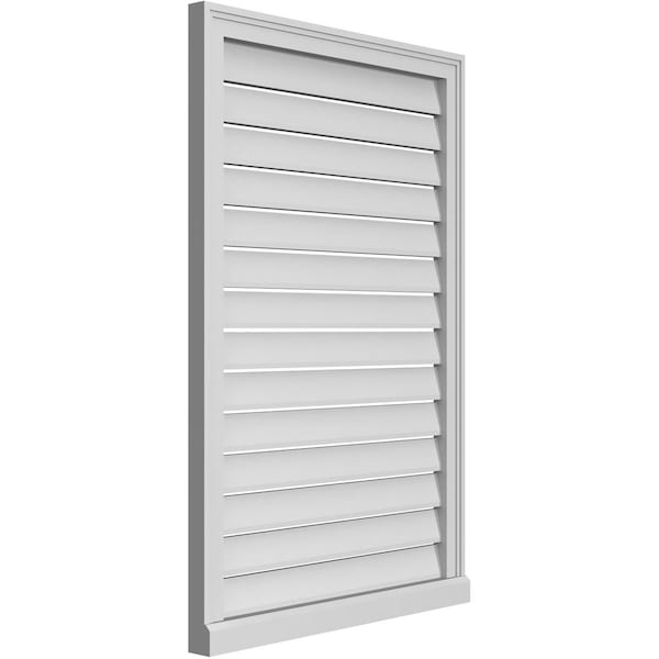Ekena Millwork Vertical Surface Mount PVC Gable Vent: Functional, w/ 2"W x 2"P Brickmould Sill Frame, 28"W x 42"H - GVPVE28X4203SF