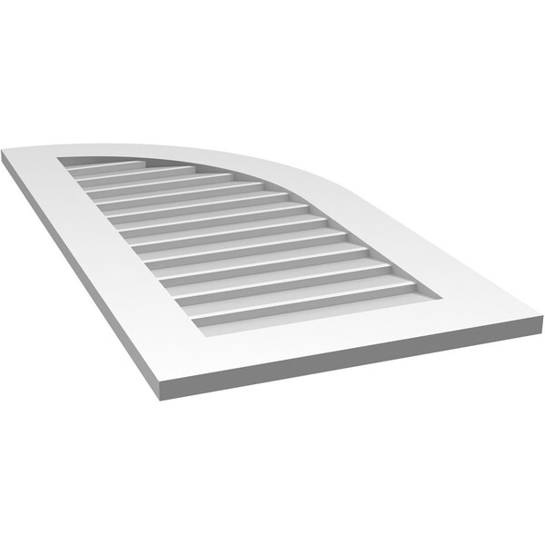 Ekena Millwork Quarter Round Top Right Surface Mount PVC Gable Vent w/ 3-1/2"W x 1"P Standard Frame, 20"W x 40"H - GVPQR20X4001SN