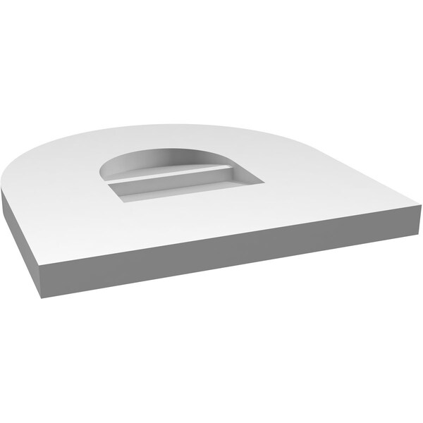 Ekena Millwork Round Top Surface Mount PVC Gable Vent: Non-Functional, w/ 3-1/2"W x 1"P Standard Frame, 12"W x 12"H - GVPRT12X1201SN