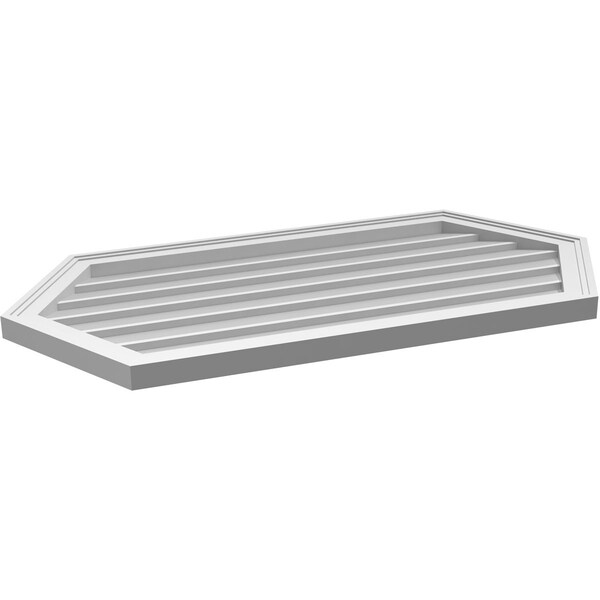 Ekena Millwork Half Round Surface Mount PVC Gable Vent w/ 2"W x 1-1/2"P Brickmould Frame, 42"W x 21"H - GVPHR42X2102SN