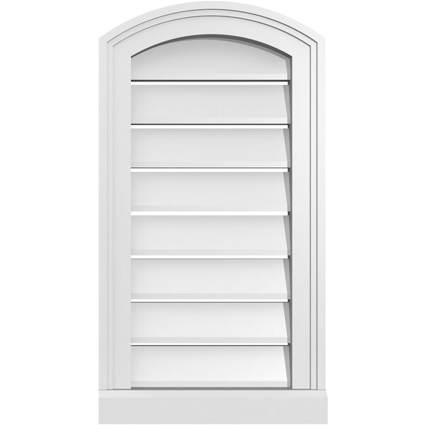 Ekena Millwork Arch Top Surface Mount PVC Gable Vent w/ 2"W x 2"P Brickmould Sill Frame, 14"W x 24"H - GVPAR14X2403SN