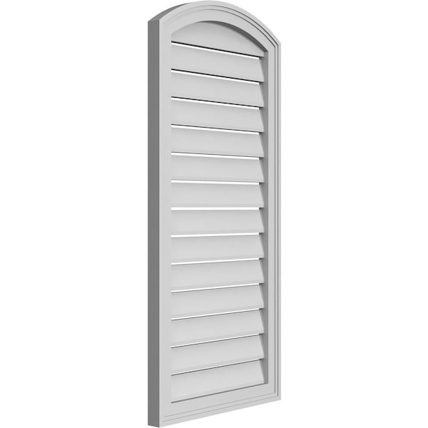 Ekena Millwork Arch Top Surface Mount PVC Gable Vent: Non-Functional, w/2"W x 1-1/2"P Brickmould Frame, 20"W x 40"H - GVPAR20X4002SN