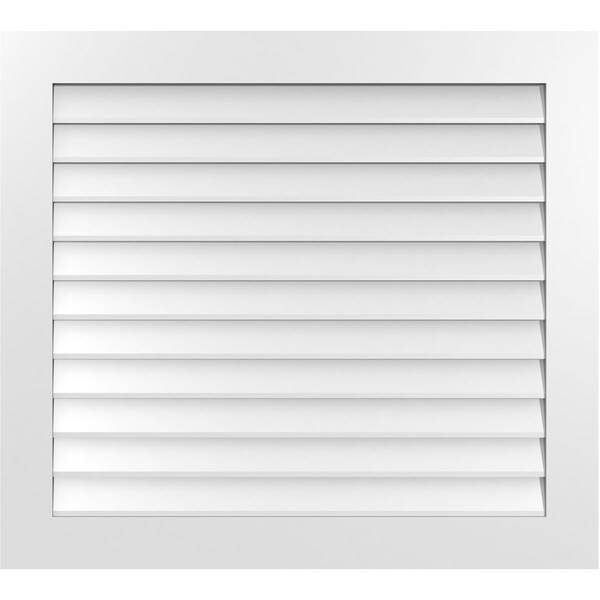 Ekena Millwork Vertical Surface Mount PVC Gable Vent: Non-Functional, w/3-1/2"W x 1"H, Standard Frame, 40"W x 36"H - GVPVE40X3601SN
