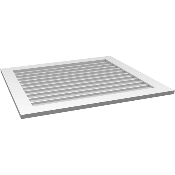 Ekena Millwork Vertical Surface Mount PVC Gable Vent: Non-Functional, w/3-1/2"W x 1"H, Standard Frame, 40"W x 36"H - GVPVE40X3601SN