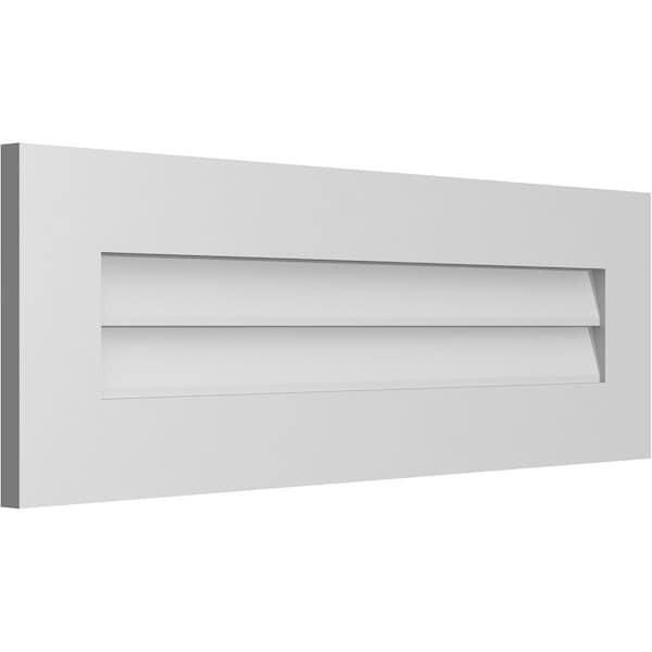 Ekena Millwork Vertical Surface Mount PVC Gable Vent: Non-Functional, w/3-1/2"W x 1"H, Standard Frame, 36"W x 12"H - GVPVE36X1201SN