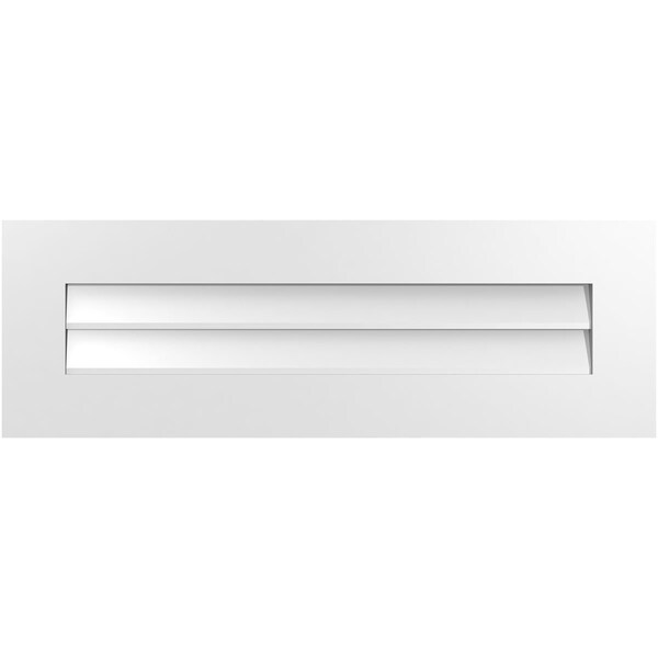 Ekena Millwork Vertical Surface Mount PVC Gable Vent: Non-Functional, w/3-1/2"W x 1"H, Standard Frame, 36"W x 12"H - GVPVE36X1201SN