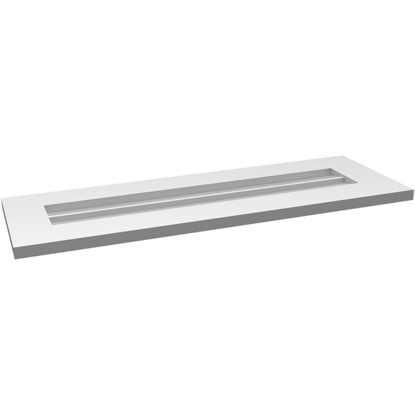 Ekena Millwork Vertical Surface Mount PVC Gable Vent: Non-Functional, w/3-1/2"W x 1"H, Standard Frame, 36"W x 12"H - GVPVE36X1201SN