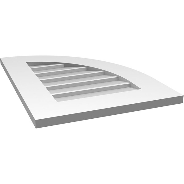 Ekena Millwork Quarter Round Top Right Surface Mount PVC Gable Vent w/ 3-1/2"W x 1"P Standard Frame, 18"W x 24"H - GVPQR18X2401SN