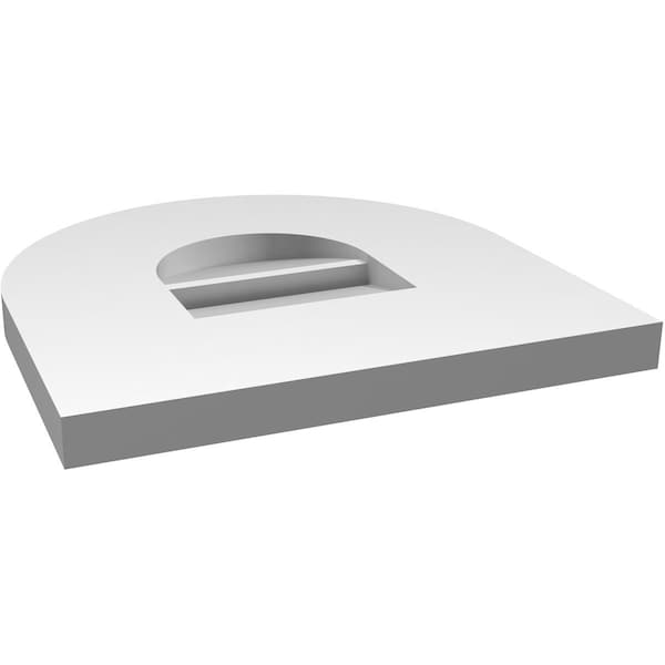 Ekena Millwork Round Top Surface Mount PVC Gable Vent: Functional, w/ 3-1/2"W x 1"P Standard Frame, 12"W x 12"H - GVPRT12X1201SF