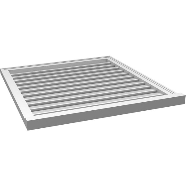 Ekena Millwork Vertical Surface Mount PVC Gable Vent: Functional, w/ 2"W x 2"P Brickmould Sill Frame, 34"W x 36"H - GVPVE34X3603SF