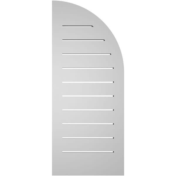 Ekena Millwork Quarter Round Top Left Surface Mount PVC Gable Vent w/ 2"W x 1-1/2"P Brickmould Frame, 14"W x 34"H - GVPQL14X3402SF