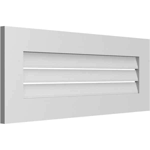 Ekena Millwork Vertical Surface Mount PVC Gable Vent: Functional, w/ 3-1/2"W x 1"P Standard Frame, 36"W x 14"H - GVPVE36X1401SF