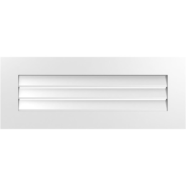 Ekena Millwork Vertical Surface Mount PVC Gable Vent: Functional, w/ 3-1/2"W x 1"P Standard Frame, 36"W x 14"H - GVPVE36X1401SF