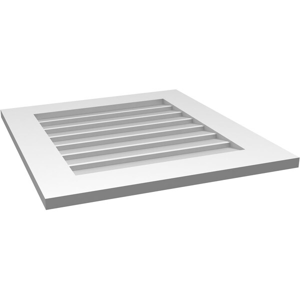 Ekena Millwork Vertical Surface Mount PVC Gable Vent: Non-Functional, w/ 3-1/2"W x 1"P Standard Frame, 24"W x 26"H - GVPVE24X2601SN