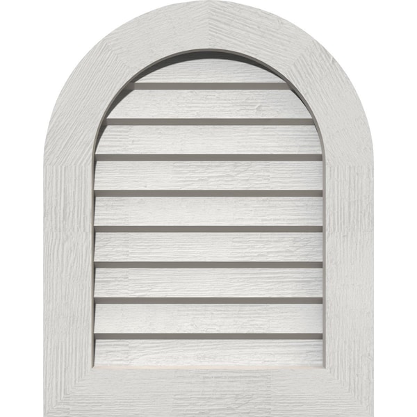 Ekena Millwork Round Top Gable Vnt Non-Functional Western Red Cedar Gable Vnt w/Decorative Face Frame, 24"W x 32"H - GVWRT24X3202RDPWR