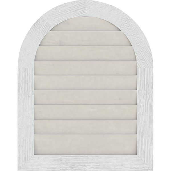 Ekena Millwork Round Top Gable Vnt Non-Functional Western Red Cedar Gable Vnt w/Decorative Face Frame, 24"W x 32"H - GVWRT24X3202RDPWR