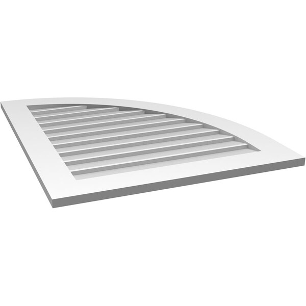 Ekena Millwork Quarter Round Top Right Surface Mount PVC Gable Vent w/ 3-1/2"W x 1"P Standard Frame, 30"W x 36"H - GVPQR30X3601SN