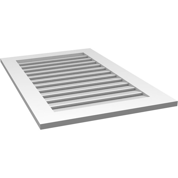 Ekena Millwork Vertical Surface Mount PVC Gable Vent: Functional, w/ 3-1/2"W x 1"P Standard Frame, 26"W x 40"H - GVPVE26X4001SF