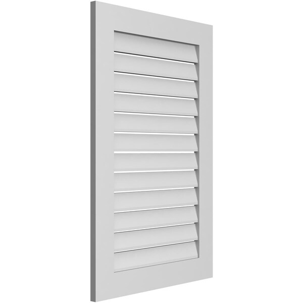 Ekena Millwork Vertical Surface Mount PVC Gable Vent: Functional, w/ 3-1/2"W x 1"P Standard Frame, 26"W x 40"H - GVPVE26X4001SF