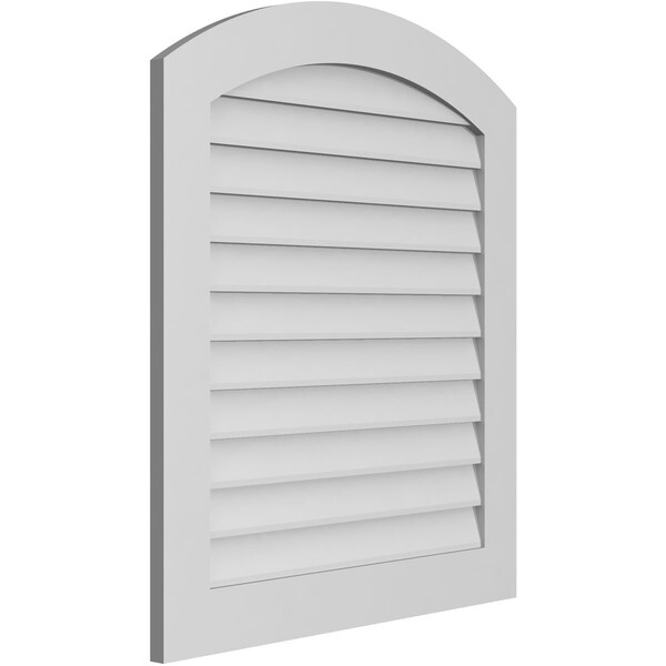 Ekena Millwork Arch Top Surface Mount PVC Gable Vent: Functional, w/ 3-1/2"W x 1"P Standard Frame, 32"W x 36"H - GVPAR32X3601SF