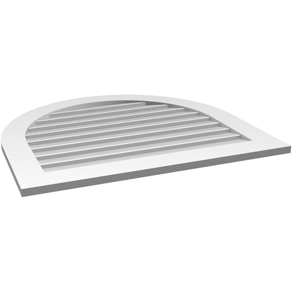 Ekena Millwork Round Top Surface Mount PVC Gable Vent: Non-Functional, w/ 3-1/2"W x 1"P Standard Frame, 36"W x 32"H - GVPRT36X3201SN