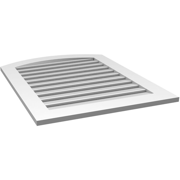 Ekena Millwork Arch Top Surface Mount PVC Gable Vent: Non-Functional, w/ 3-1/2"W x 1"P Standard Frame, 30"W x 36"H - GVPAR30X3601SN