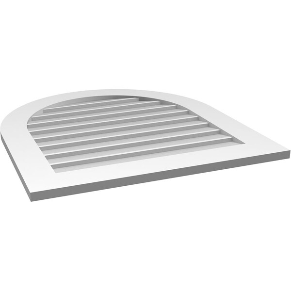 Ekena Millwork Round Top Surface Mount PVC Gable Vent: Non-Functional, w/ 3-1/2"W x 1"P Standard Frame, 30"W x 32"H - GVPRT30X3201SN