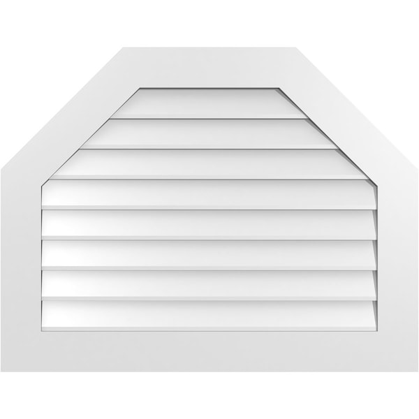 Ekena Millwork Octagonal Top Surface Mount PVC Gable Vent w/ 3-1/2"W x 1"P Standard Frame, 36"W x 28"H - GVPOT36X2801SN