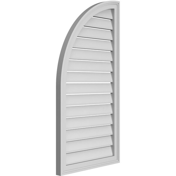Ekena Millwork Quarter Round Top Left Surface Mount PVC Gable Vent w/ 2"W x 1-1/2"P Brickmould Frame, 22"W x 42"H - GVPQL22X4202SF
