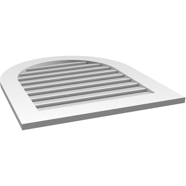 Ekena Millwork Round Top Surface Mount PVC Gable Vent: Functional, w/ 3-1/2"W x 1"P Standard Frame, 28"W x 32"H - GVPRT28X3201SF