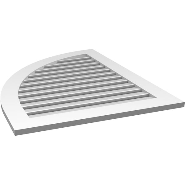 Ekena Millwork Quarter Round Top Left Surface Mount PVC Gable Vent w/ 3-1/2"W x 1"P Standard Frame, 32"W x 40"H - GVPQL32X4001SF