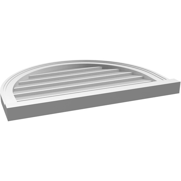 Ekena Millwork Round Top Surface Mount PVC Gable Vent w/ 2"W x 2"P Brickmould Sill Frame, 28"W x 20"H - GVPRT28X2003SN
